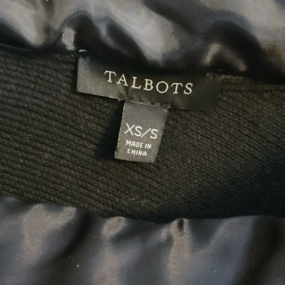 Talbots Black Faux Fur Trim Asymmetrical Hem Cape Poncho Women XS/S Formal Wear - Picture 5 of 14